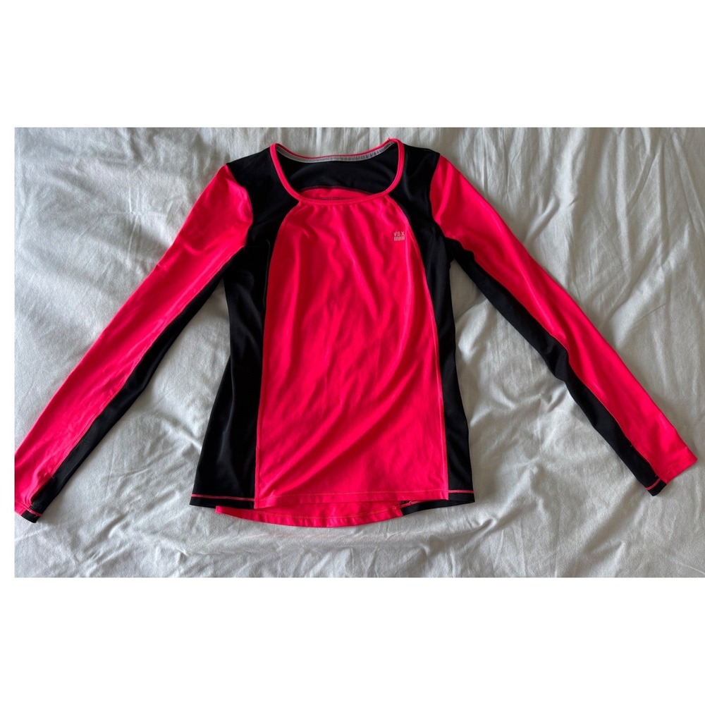 VSX Sport Victoria's Secret Pink Black Long Sleeve Athletic Top Women's Size S